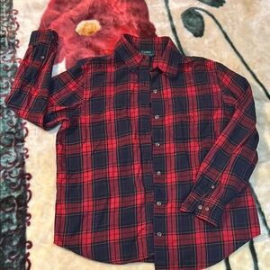 Classic Red and Black Button Down Shirt